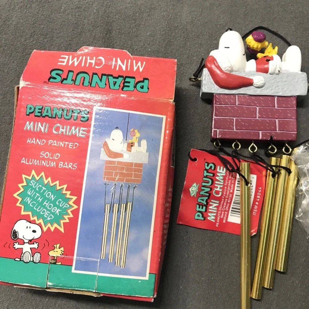 Vintage Peanuts Snoopy‎ Woodstock Christmas Mini Wind Chime